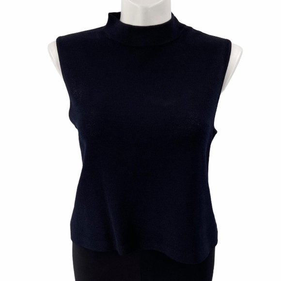 St. John Sweaters - St. John Large black knit sleeveless top zipper